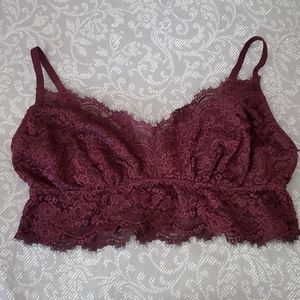 Red Chantilly Lace Bralette